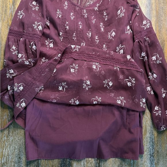 Abercrombie & Fitch Floral Burgundy Lined Dress Size XS - Picture 12 of 14